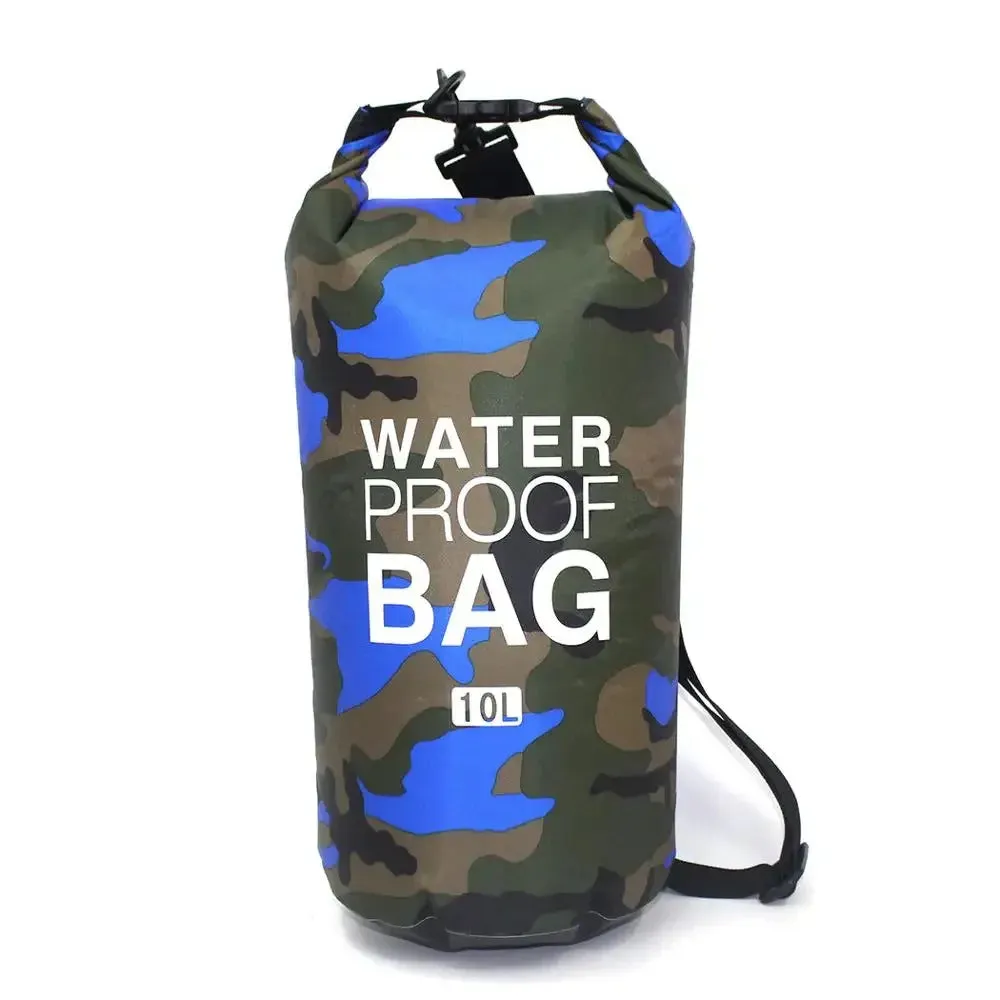2/5/10/15/20/30L Outdoor Camouflage Waterproof Portable Rafting Diving Dry Bag Sack PVC Coated Swimming Bags for River Trekking