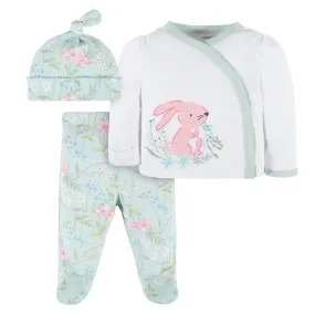 3-Piece Baby Girls Bunny Take Me Home Set