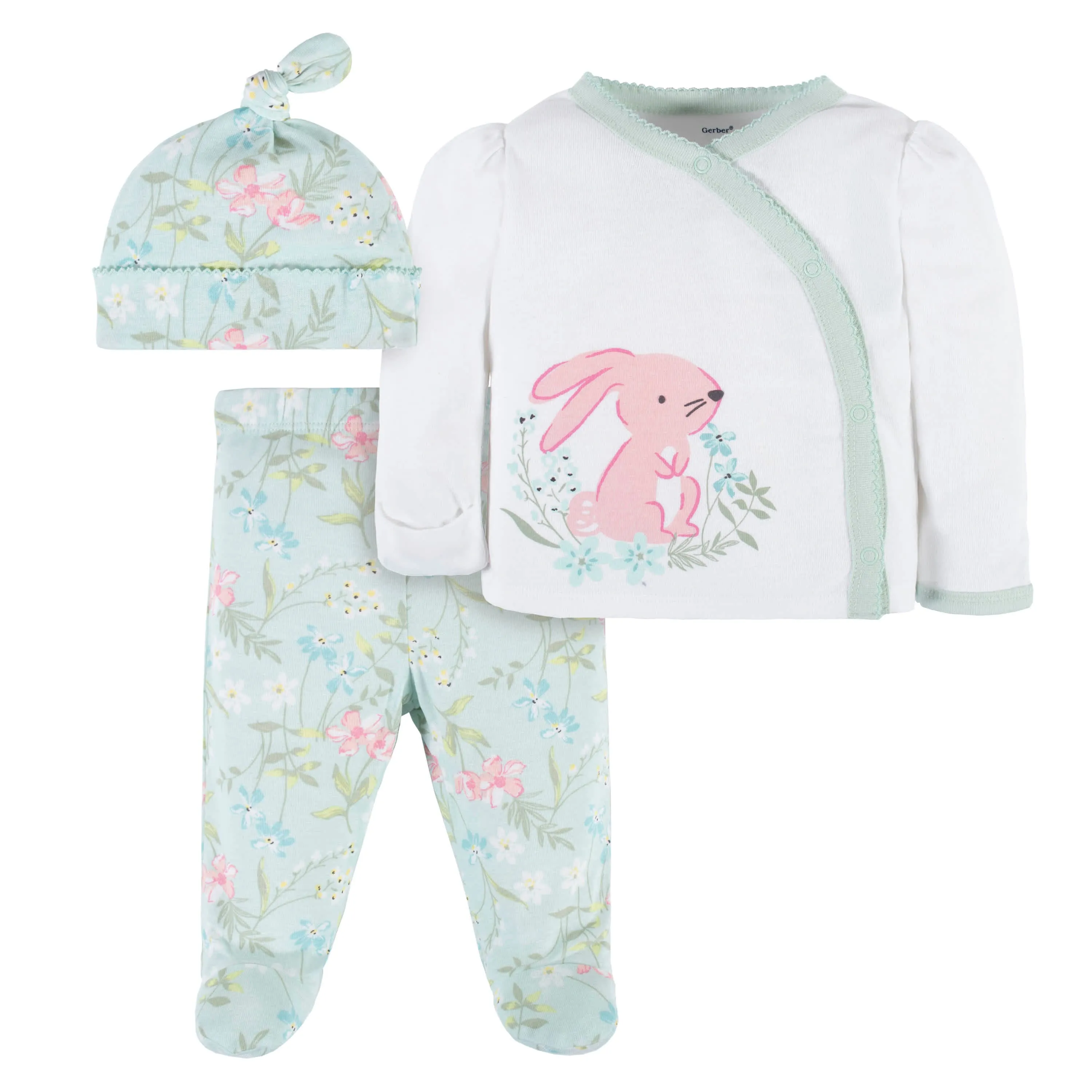 3-Piece Baby Girls Bunny Take Me Home Set
