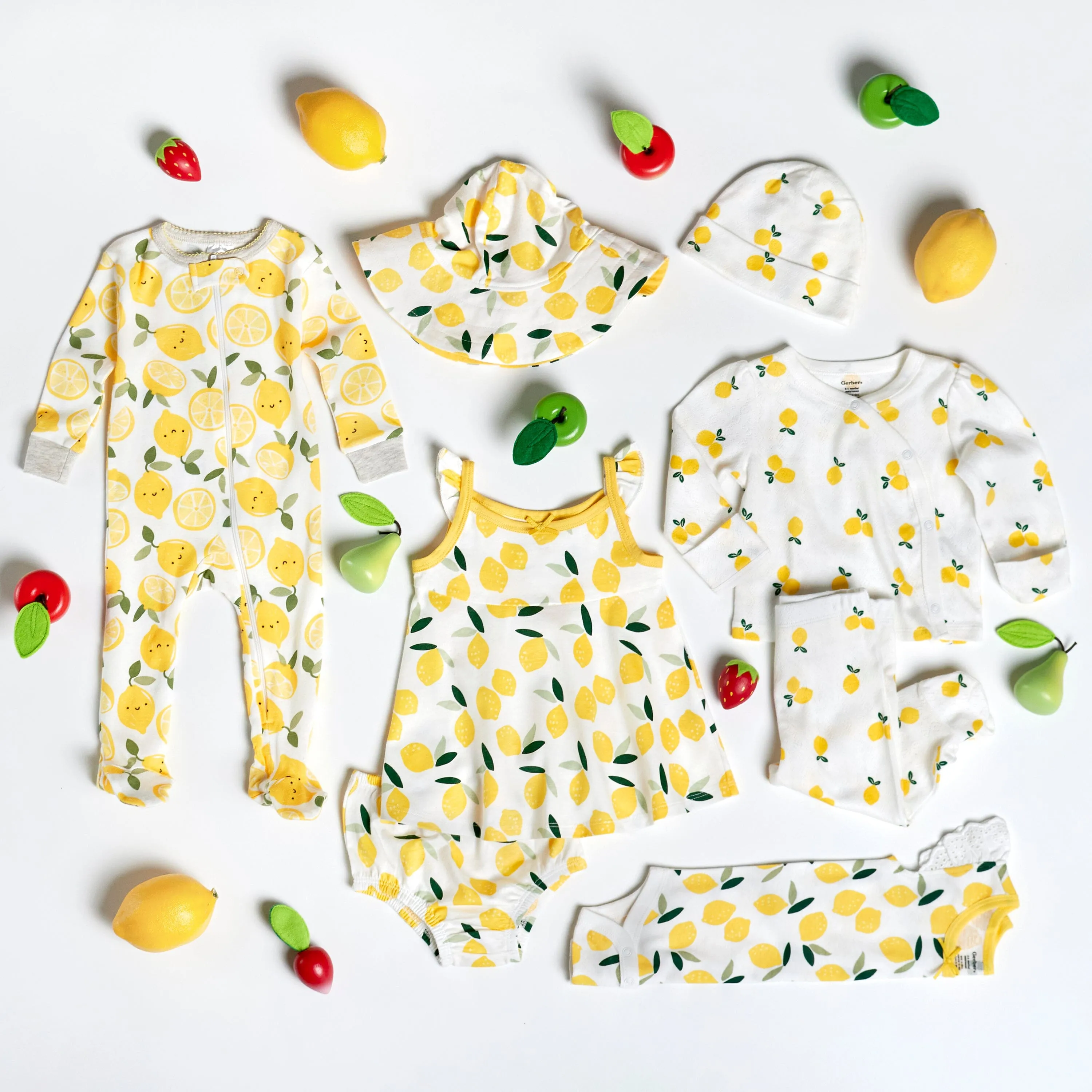 3-Piece Baby Girls Lemon Squeeze Pointelle Take Me Home Set