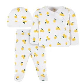 3-Piece Baby Girls Lemon Squeeze Pointelle Take Me Home Set