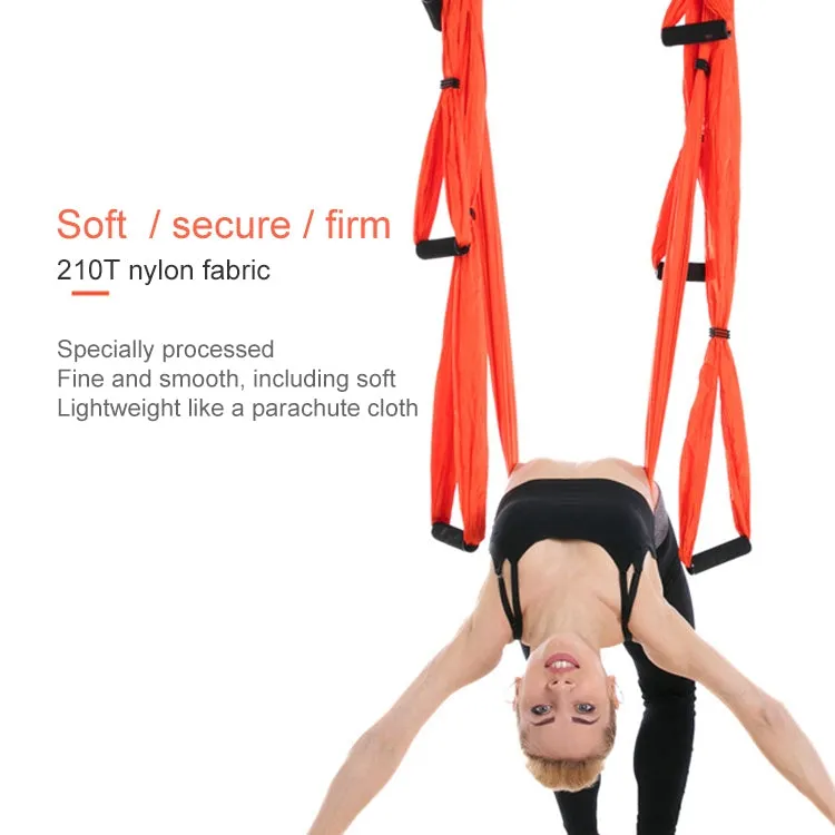 6 Handles Bodybuilding Handstand Inelasticity Aerial Yoga Hammock(Dark Purple)