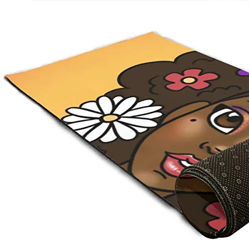 Afro Flower Yellow Sexy Lady ECO Aqua Power Kinematic Iyengar Kundini Hot Pilates Gymnastics Hatha Yoga Mat Exercise Mat Merchandise Decor Decorate