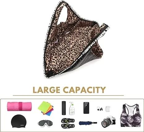 Black Textured Faux Leather Reversible Hobo Handbag