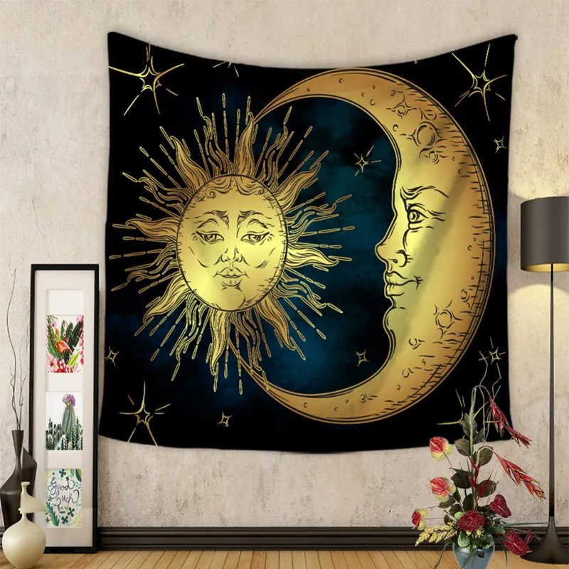 Bohemian Colorful Tapestry Psychedelic Indian Sun Tapestry Hippie Home Decor Tapestry Wall Hanging Camping Tent Travel Sleeping