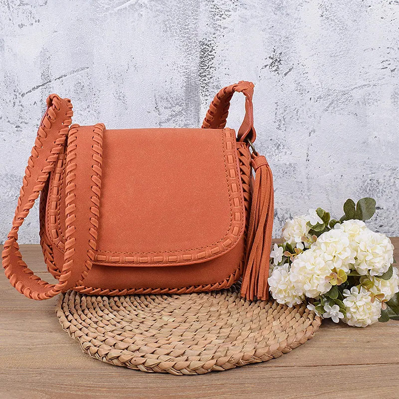 Boho Womens Vegan Leather Crossbody Satchel Bag Ladies Shoulder Bag For Women