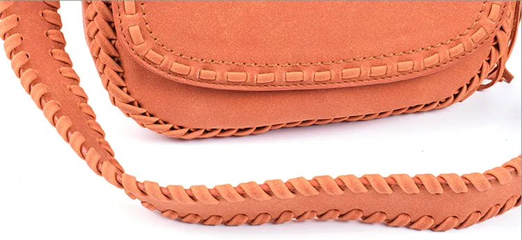Boho Womens Vegan Leather Crossbody Satchel Bag Ladies Shoulder Bag For Women
