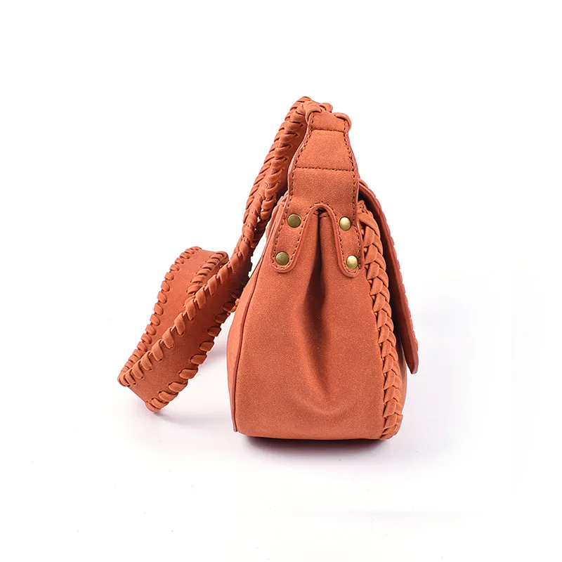 Boho Womens Vegan Leather Crossbody Satchel Bag Ladies Shoulder Bag For Women