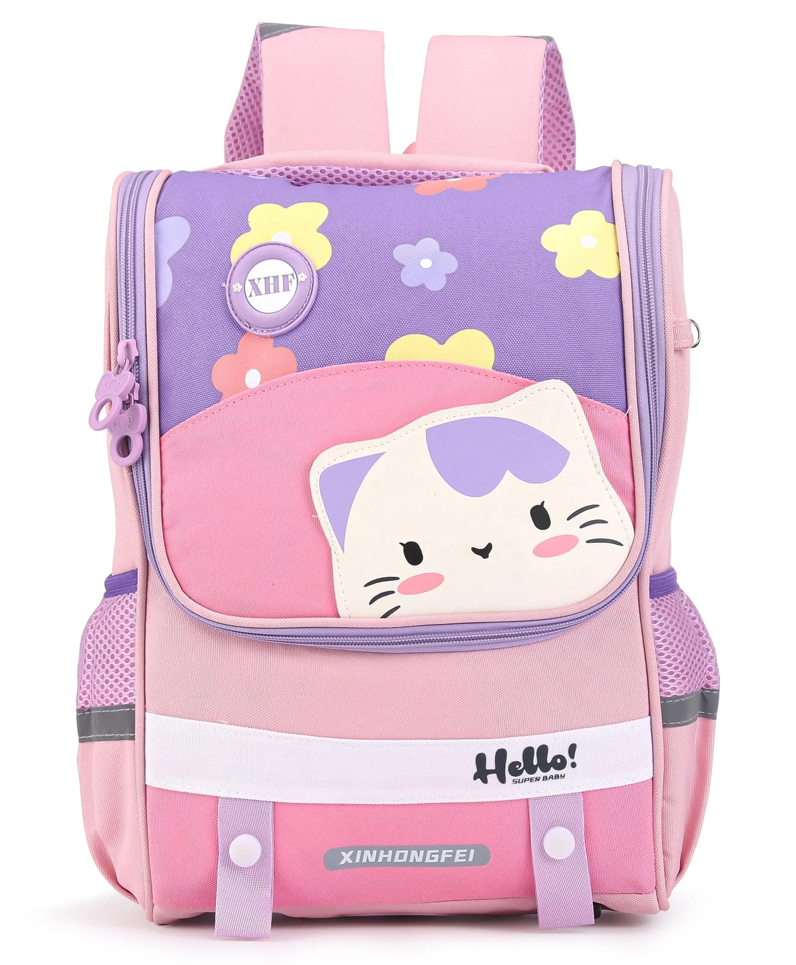 Cat Print Backpack - Pink