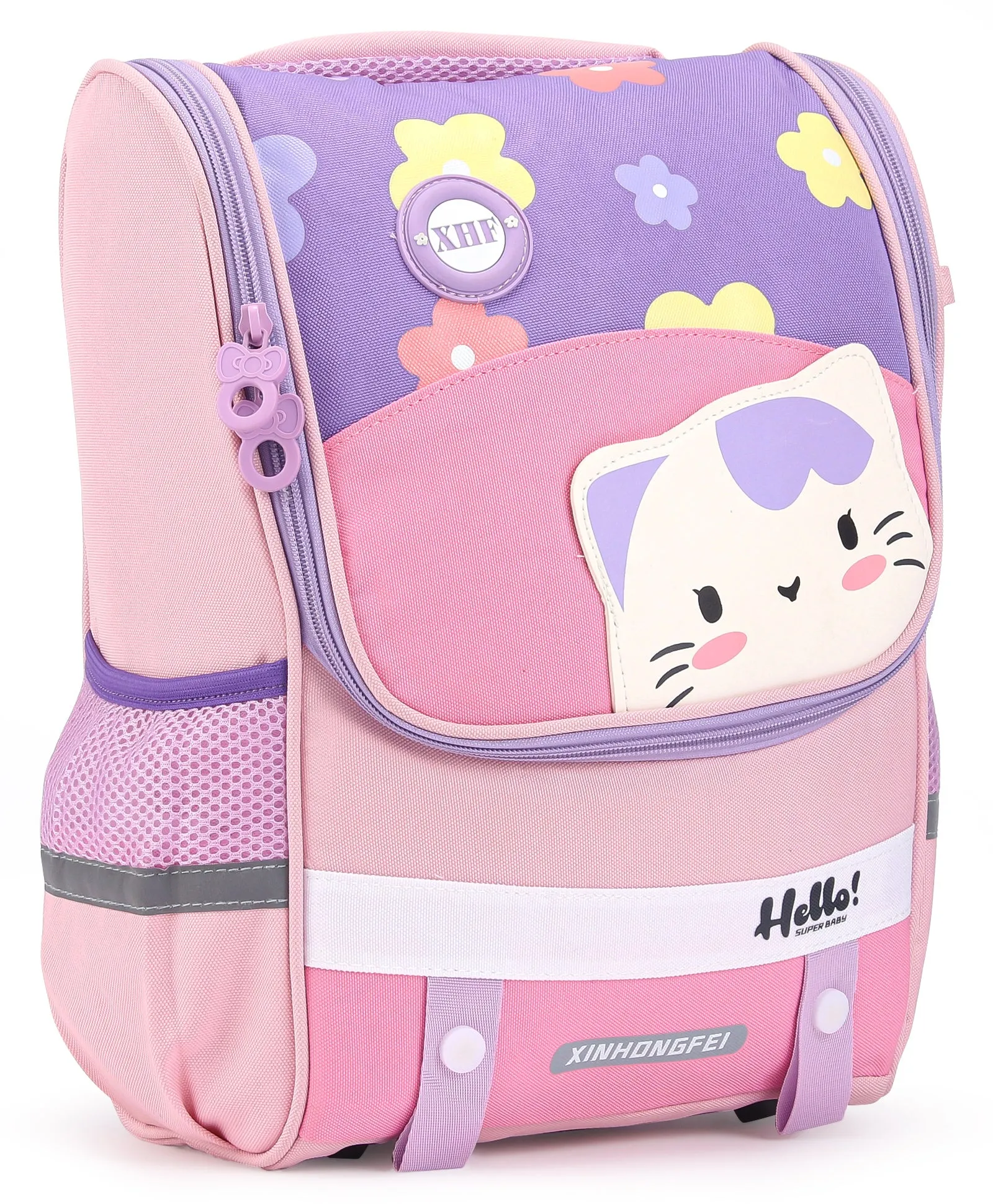 Cat Print Backpack - Pink