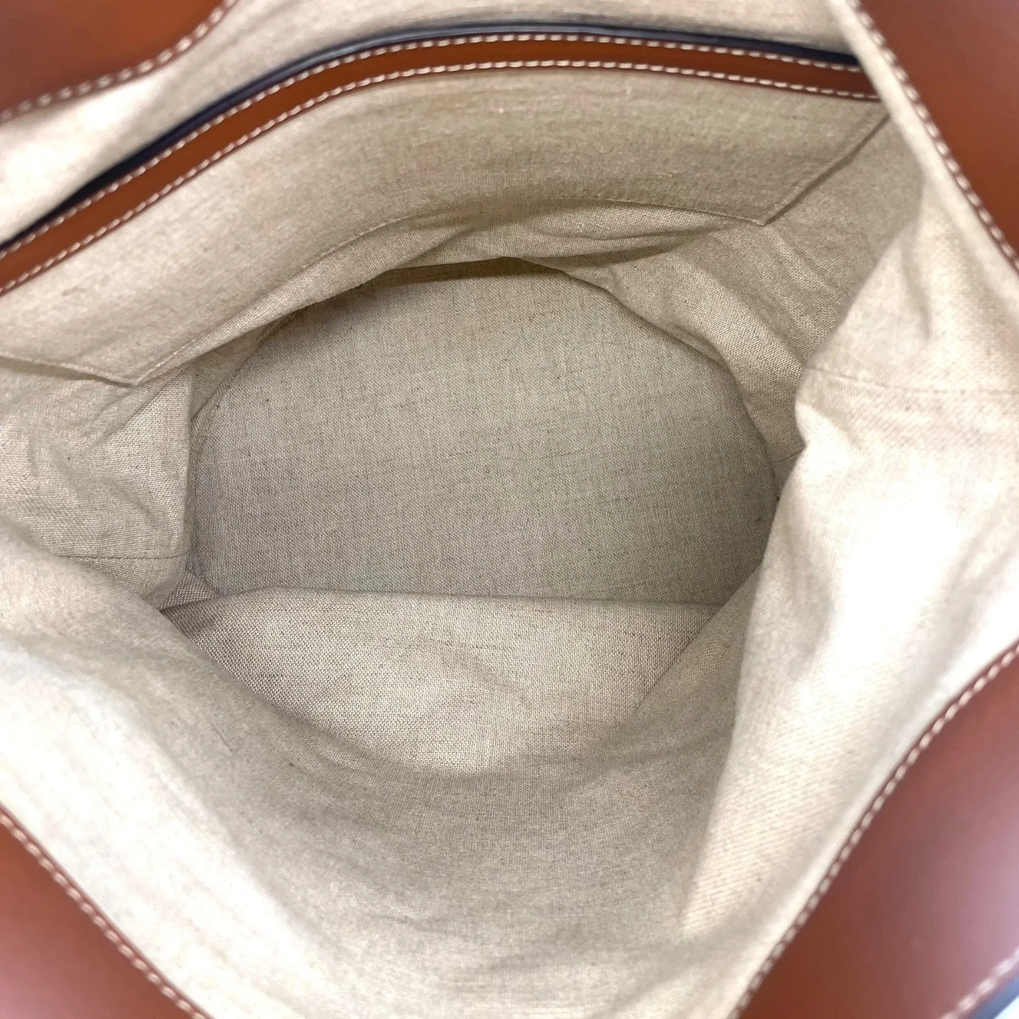 Celine Medium Soft Bucket Side Bag Khaki Tan Pre-Owned