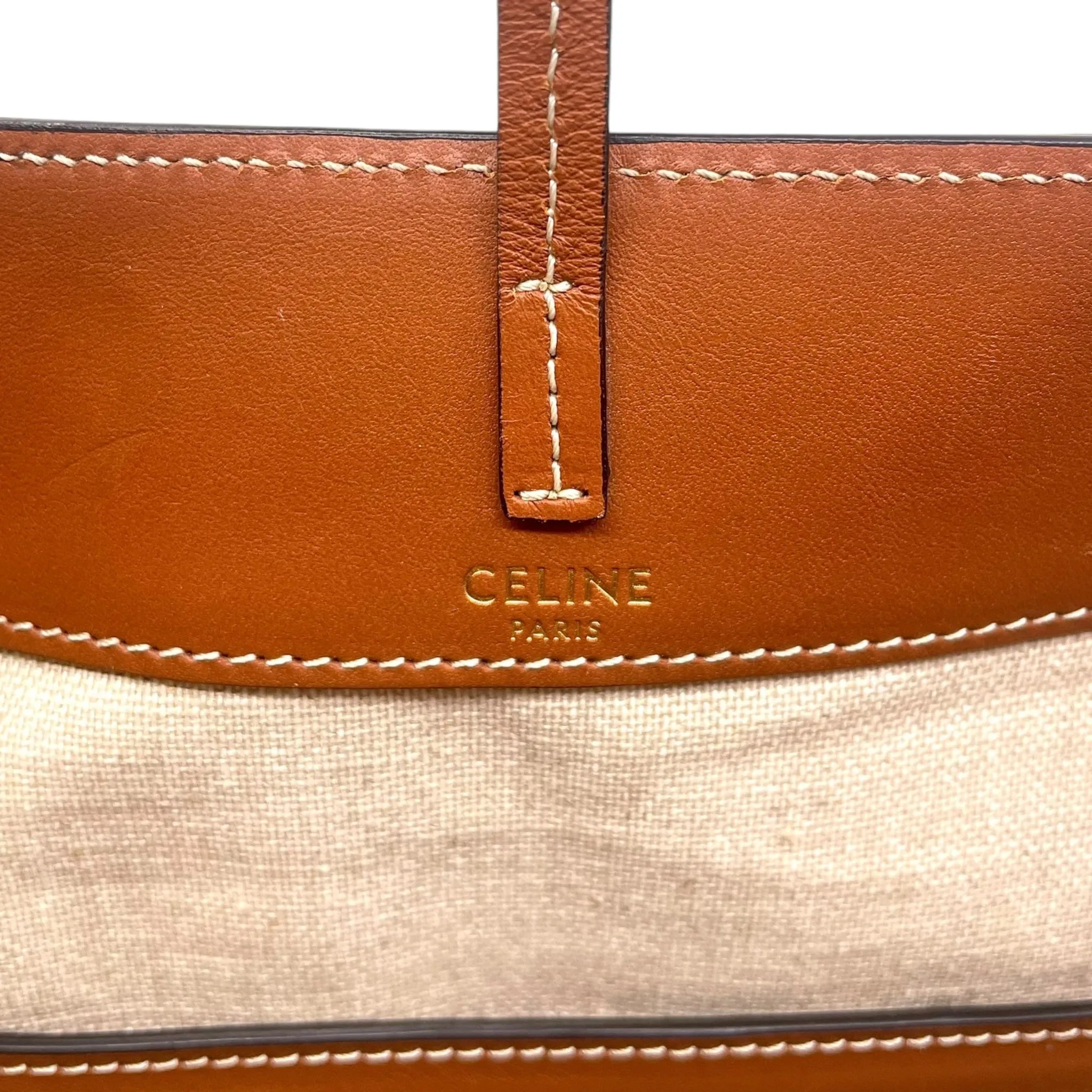 Celine Medium Soft Bucket Side Bag Khaki Tan Pre-Owned