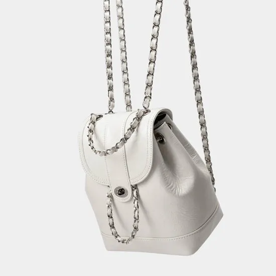Chain Leather Backpack Shoulder Bag
