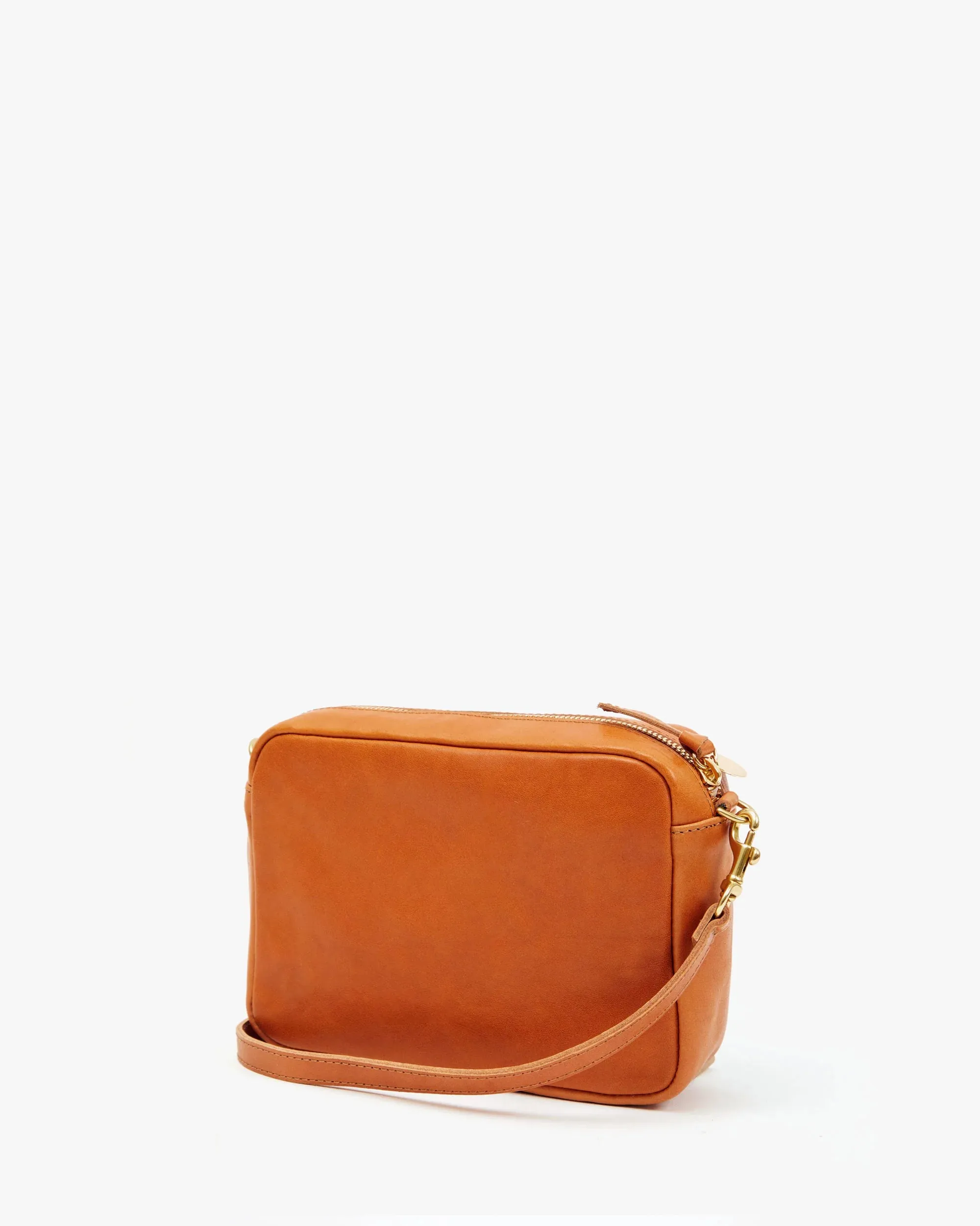 Clare V. Midi Sac Tan w/ Green Stripe