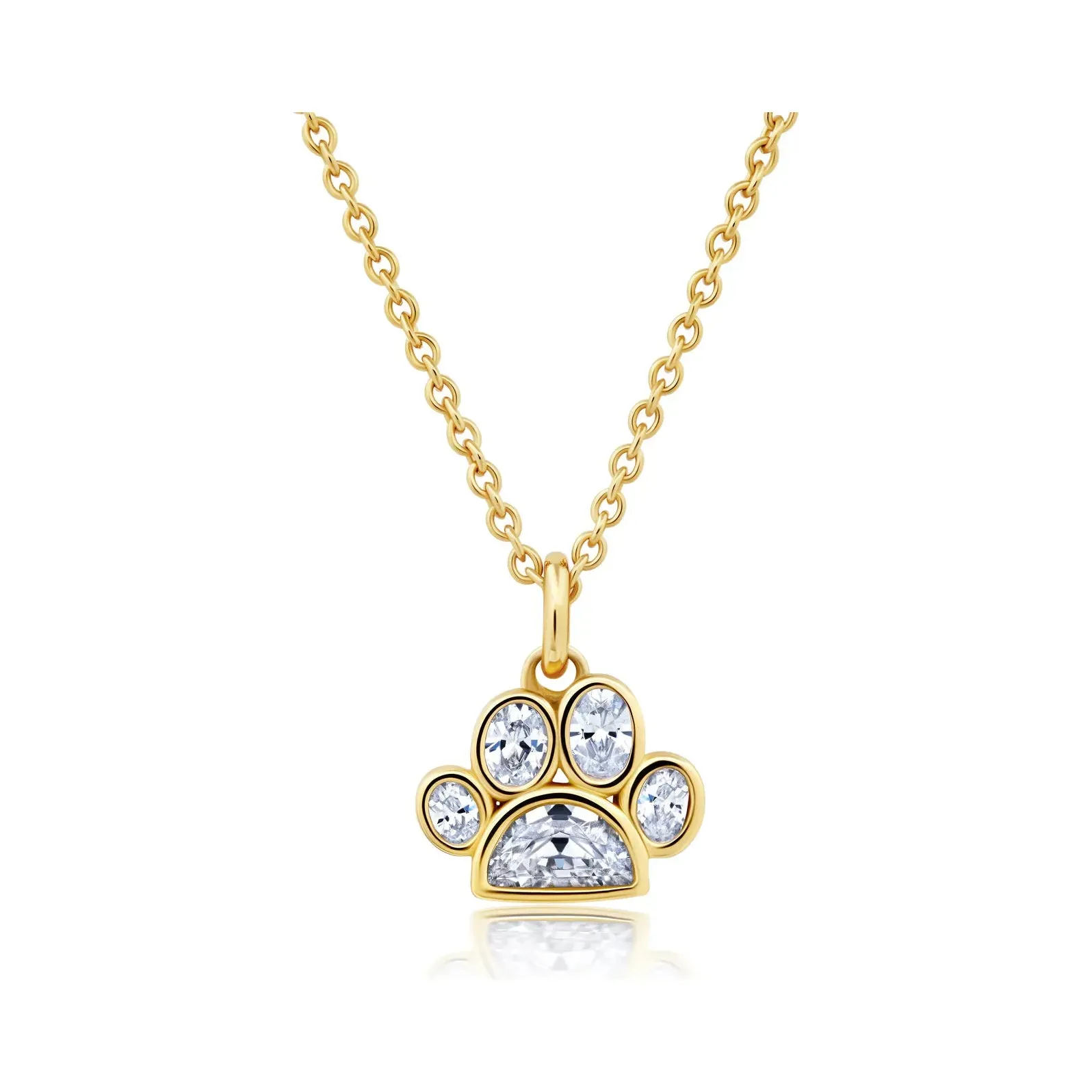 CRISLU Dog Paw Pendant Finished in Pure Platinum