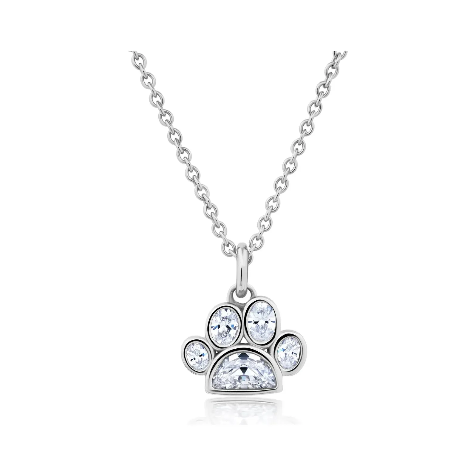 CRISLU Dog Paw Pendant Finished in Pure Platinum