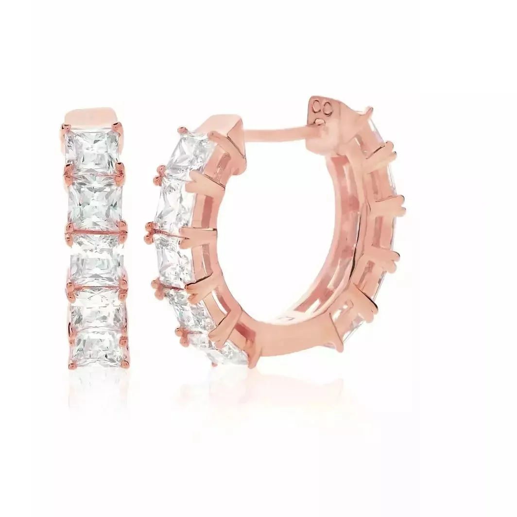 CRISLU Princess Hoop Earrings Finished in Pure Platinum