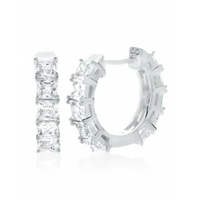 CRISLU Princess Hoop Earrings Finished in Pure Platinum
