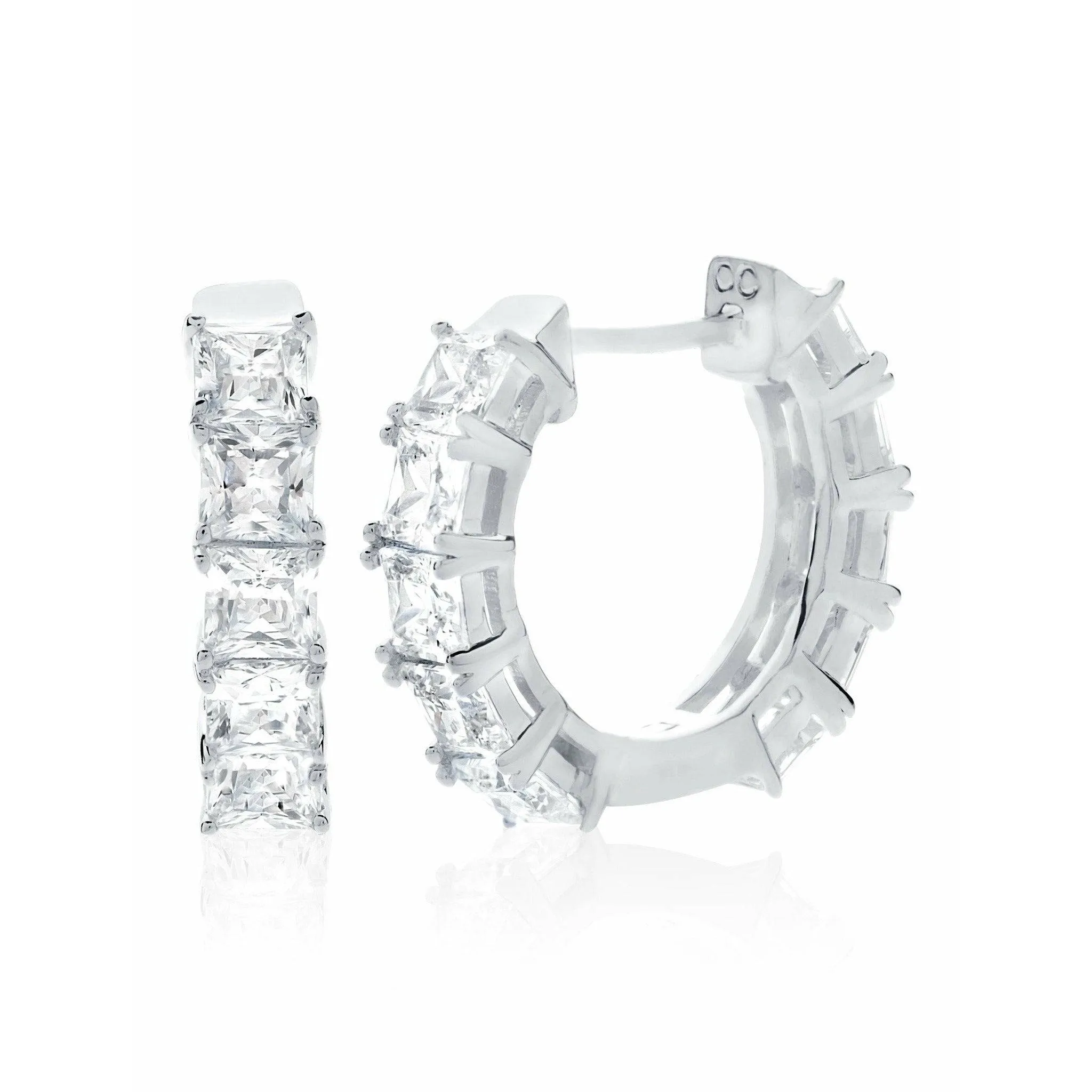 CRISLU Princess Hoop Earrings Finished in Pure Platinum