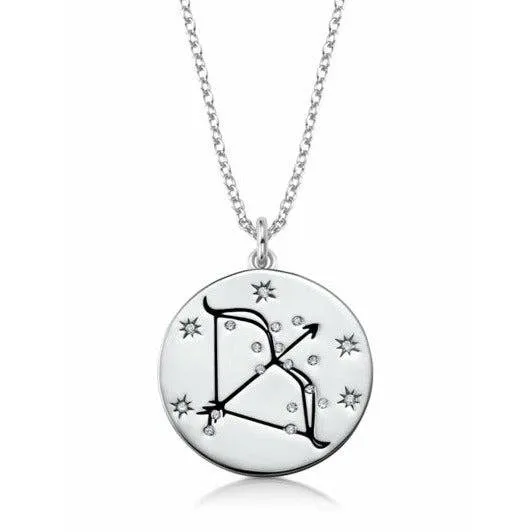 CRISLU SAGITTAURIUS- ZODIAC NECKLACE FINISHED IN PURE PLATINUM