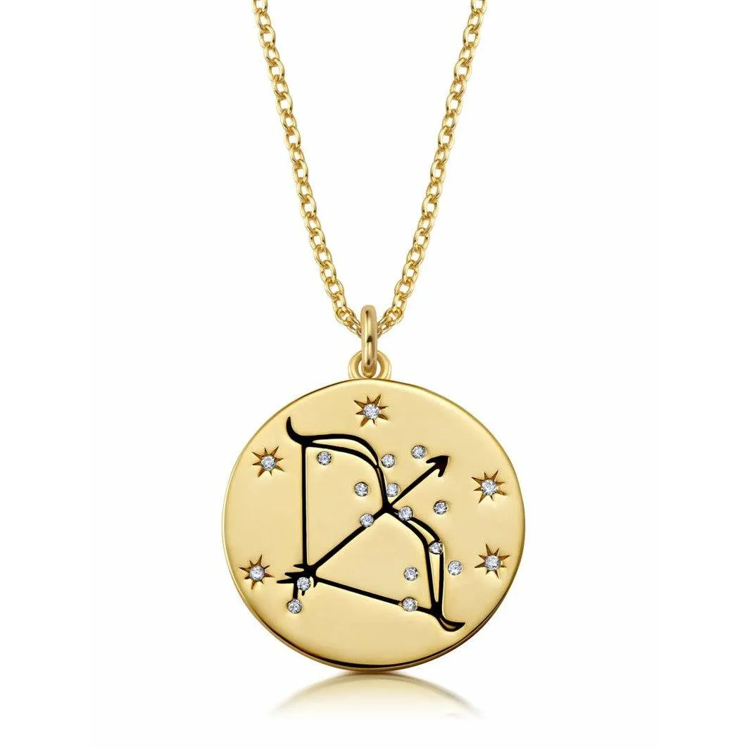 CRISLU SAGITTAURIUS- ZODIAC NECKLACE FINISHED IN PURE PLATINUM