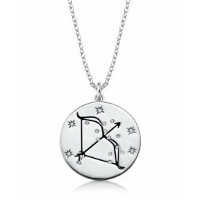 CRISLU SAGITTAURIUS- ZODIAC NECKLACE FINISHED IN PURE PLATINUM