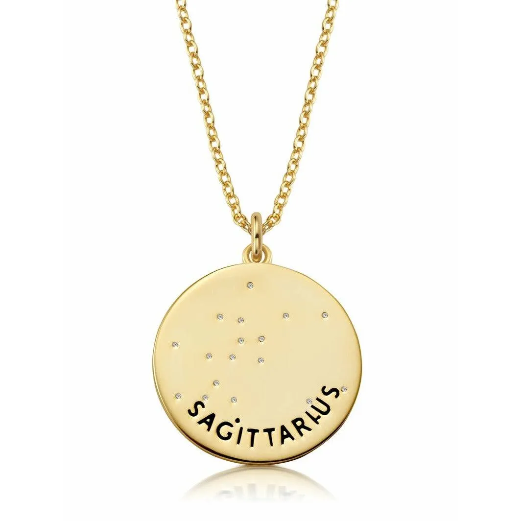 CRISLU SAGITTAURIUS- ZODIAC NECKLACE FINISHED IN PURE PLATINUM