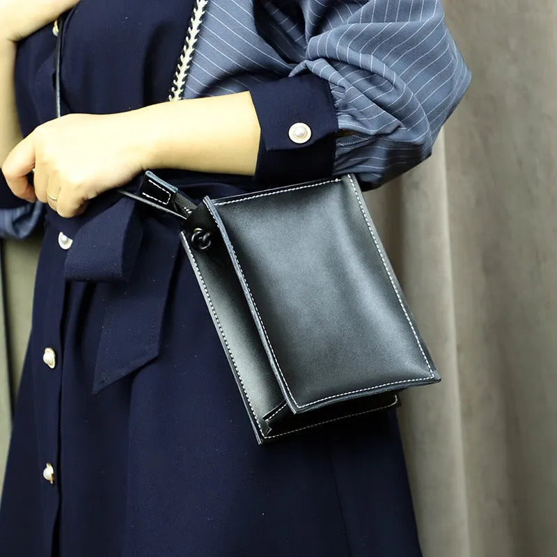 Cute Coffee Leather Phone Purse Women Side Bag Box Phone Crossbody Purse For Women