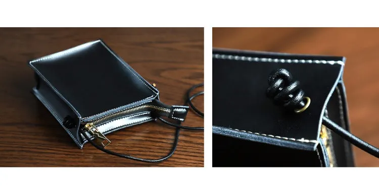 Cute Coffee Leather Phone Purse Women Side Bag Box Phone Crossbody Purse For Women