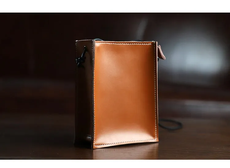 Cute Coffee Leather Phone Purse Women Side Bag Box Phone Crossbody Purse For Women