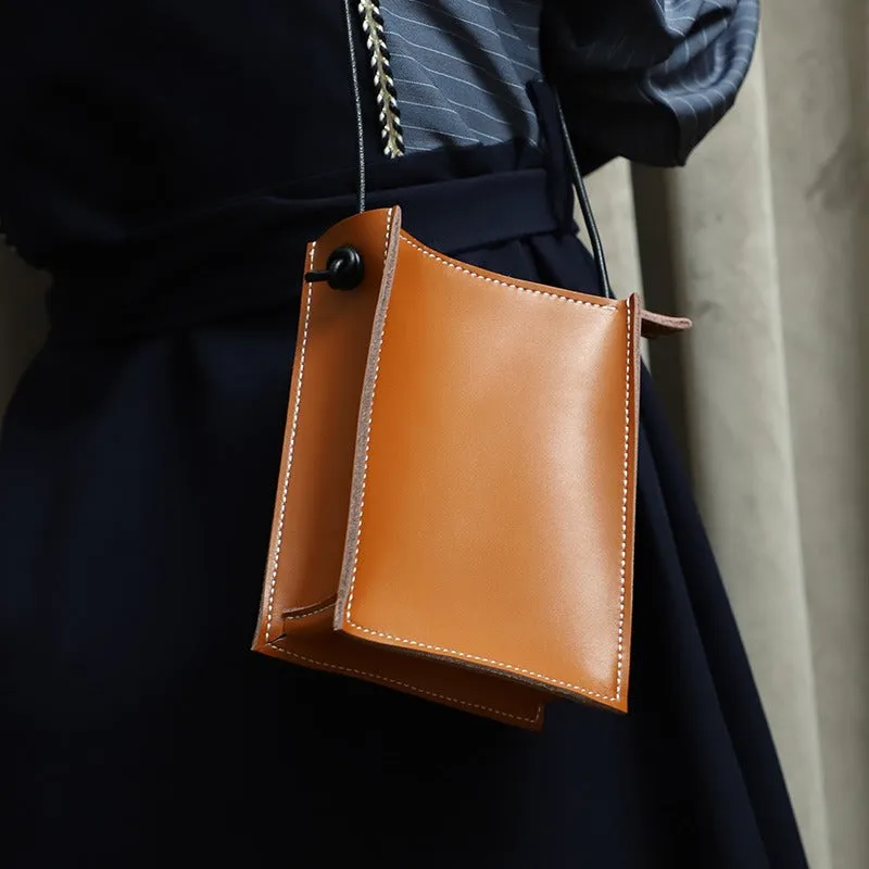 Cute Coffee Leather Phone Purse Women Side Bag Box Phone Crossbody Purse For Women