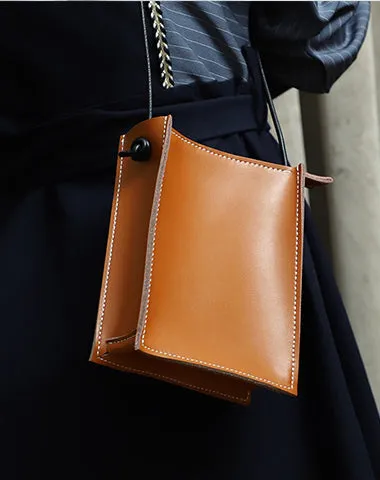 Cute Coffee Leather Phone Purse Women Side Bag Box Phone Crossbody Purse For Women
