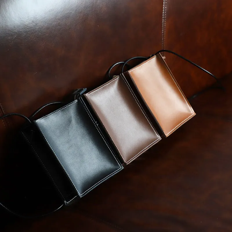 Cute Coffee Leather Phone Purse Women Side Bag Box Phone Crossbody Purse For Women