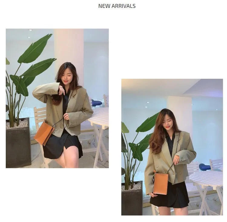 Cute Coffee Leather Phone Purse Women Side Bag Box Phone Crossbody Purse For Women
