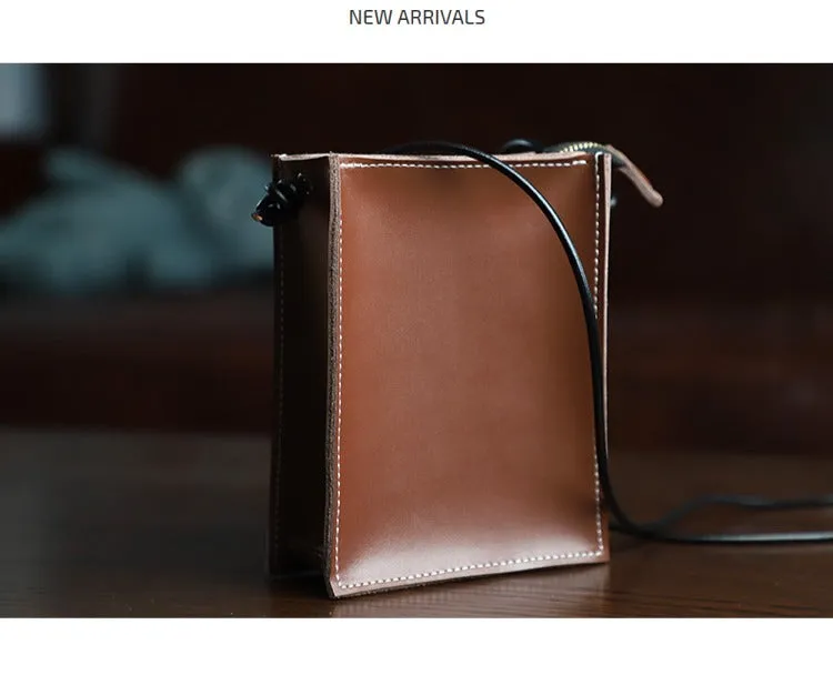 Cute Coffee Leather Phone Purse Women Side Bag Box Phone Crossbody Purse For Women