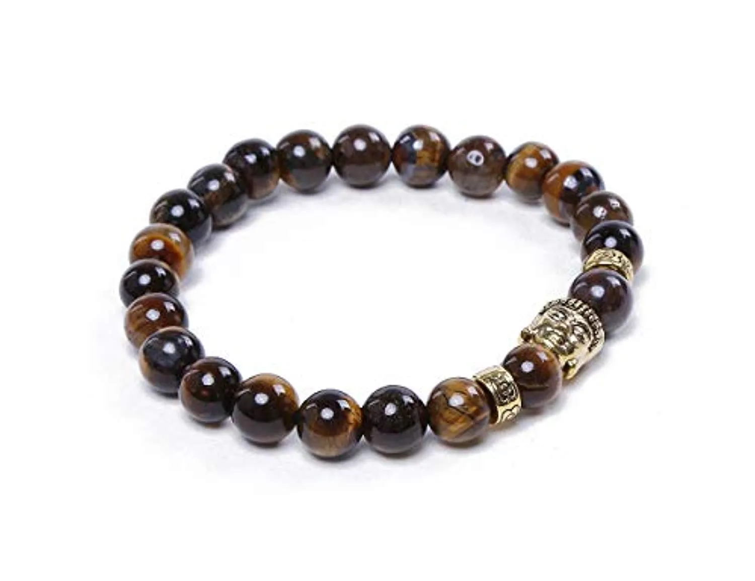 Electomania Black Tiger's Eye Semi Precious Stone Yoga & Meditation Buddha Reiki Healing Beads Unisex Bracelet