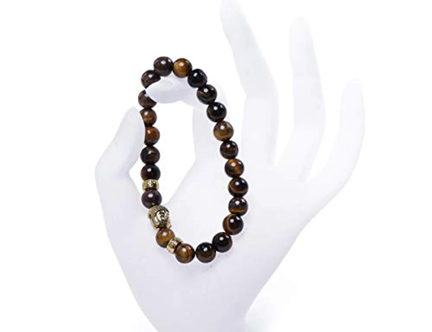 Electomania Black Tiger's Eye Semi Precious Stone Yoga & Meditation Buddha Reiki Healing Beads Unisex Bracelet