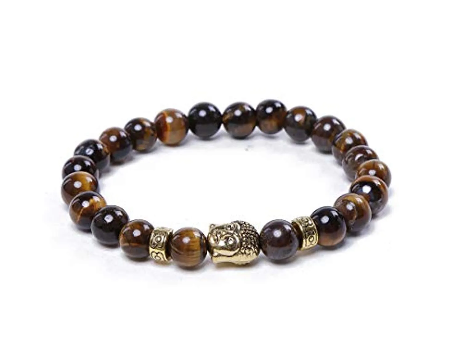 Electomania Black Tiger's Eye Semi Precious Stone Yoga & Meditation Buddha Reiki Healing Beads Unisex Bracelet