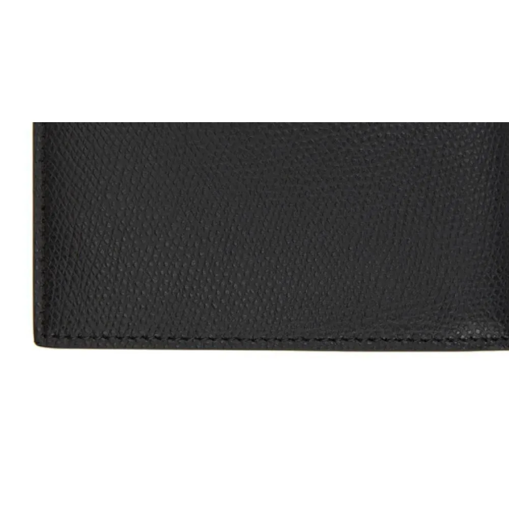 Fendi Corner Bugs Gold Black Calf Leather Card Case 7M0164