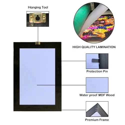 Frame Cart Guru Ji Golden Photo Frame : Spiritual Elegance for Your Home Decor. (12 x 18 Inches, Golden 05)