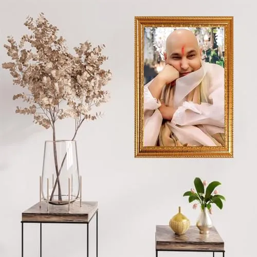Frame Cart Guru Ji Golden Photo Frame : Spiritual Elegance for Your Home Decor. (12 x 18 Inches, Golden 05)