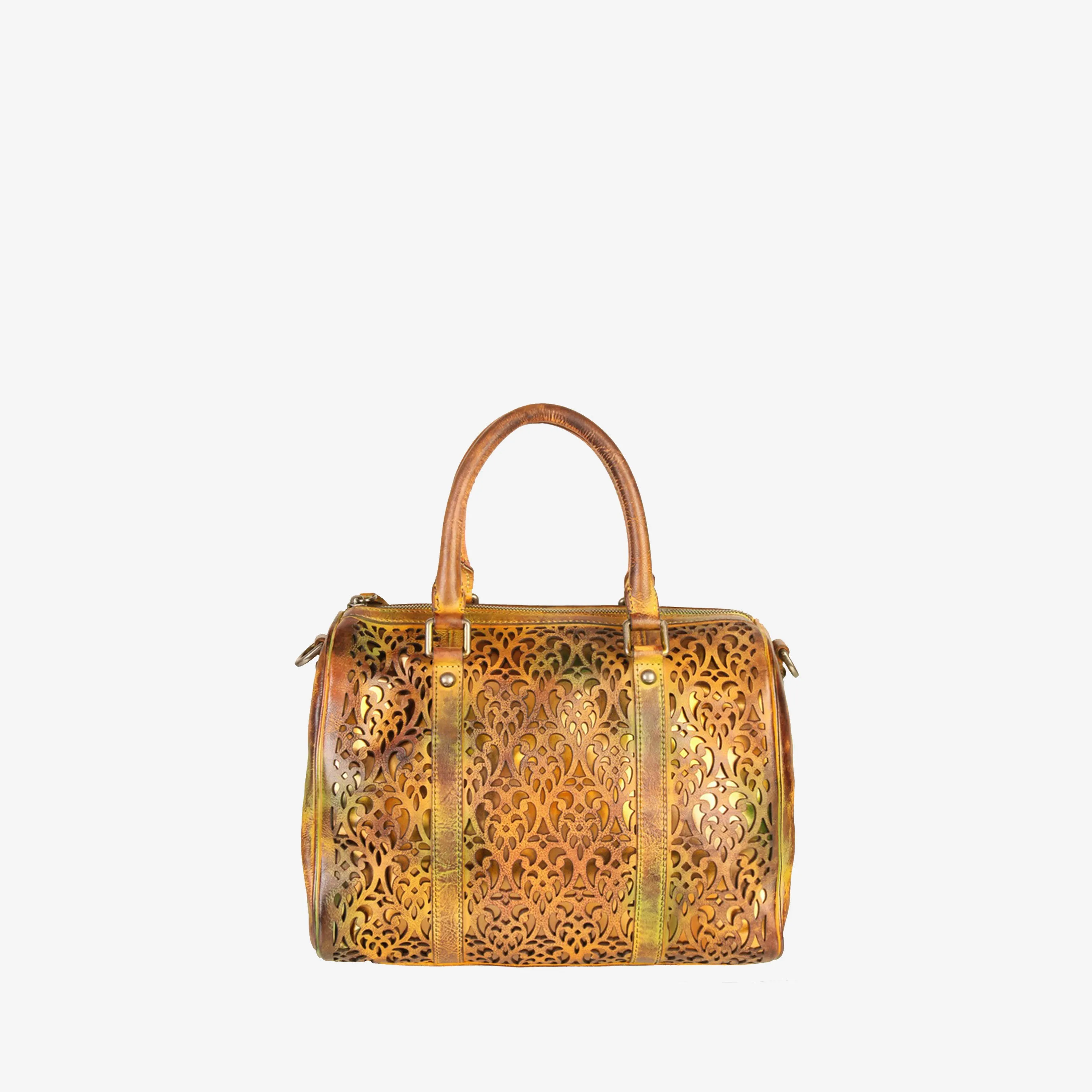 Genuine Leather Unique Design Leser Cut Tote Bag