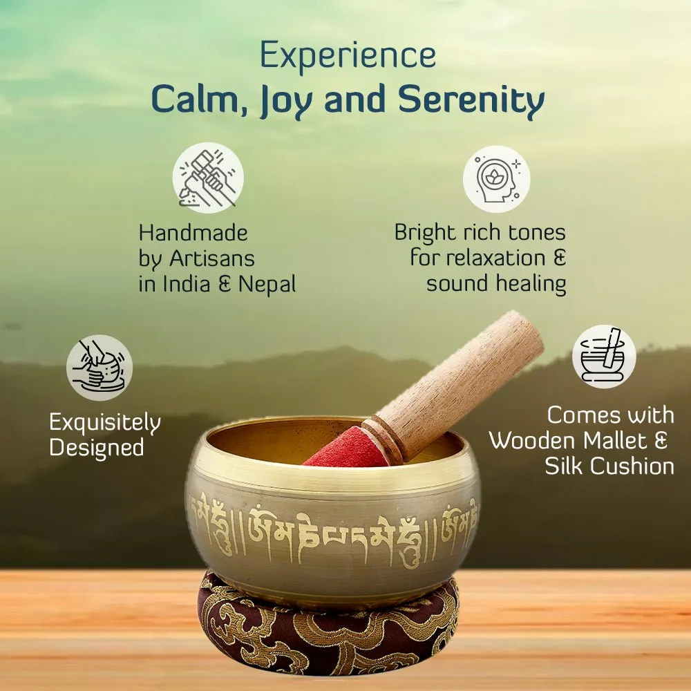 Gold Sacred Mantra Bowls | 5.5 Inches