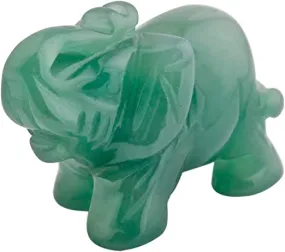 Hand-Carved Elephant (1.5") (Green Aventurine)
