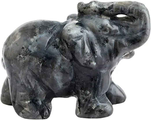 Hand-Carved Elephant (1.5") (Labradorite)
