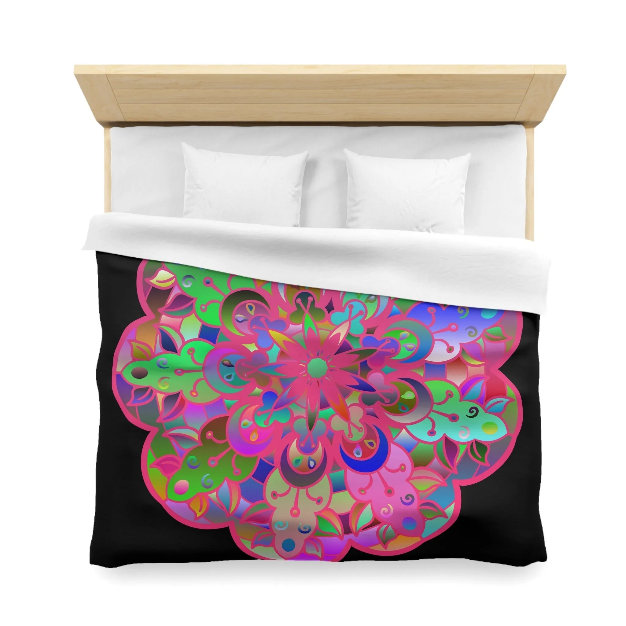 Handmade Mandala Art Microfiber Duvet Cover - Colorful Design