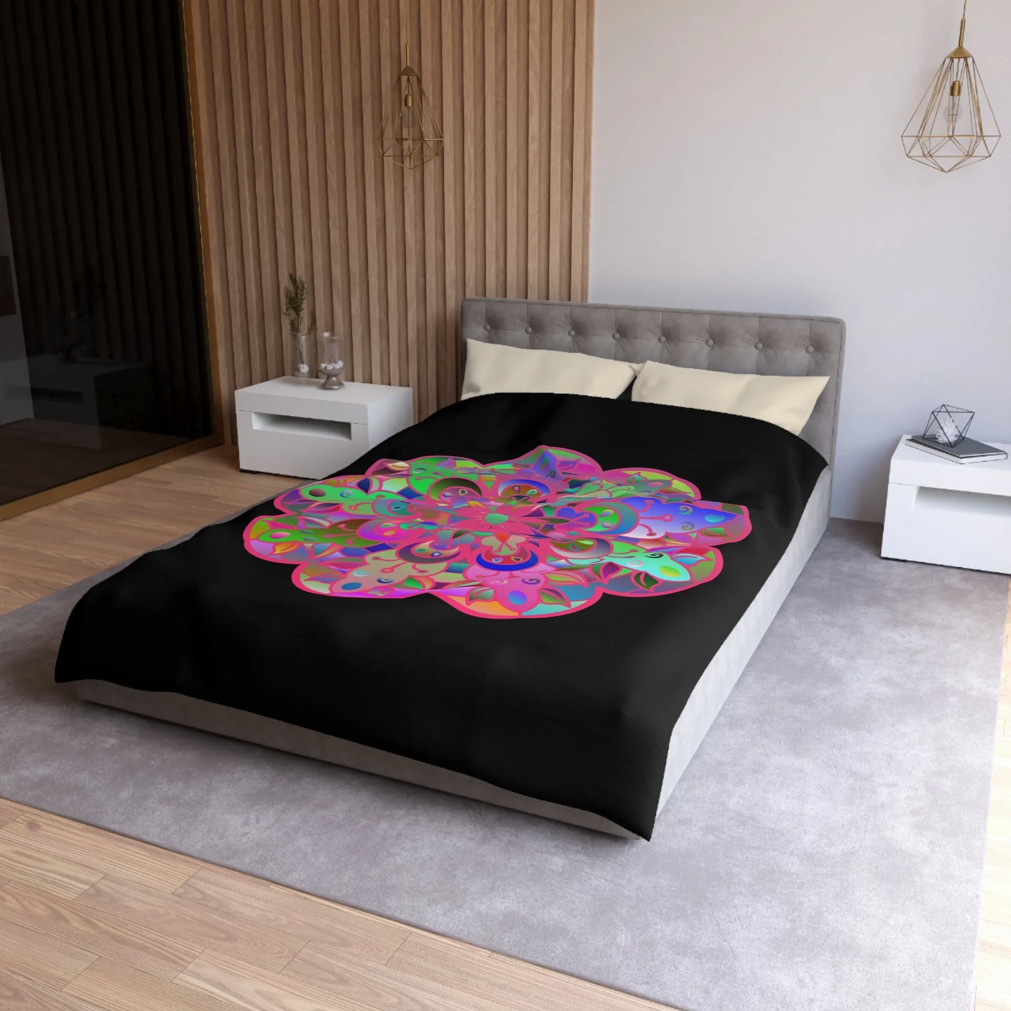 Handmade Mandala Art Microfiber Duvet Cover - Colorful Design