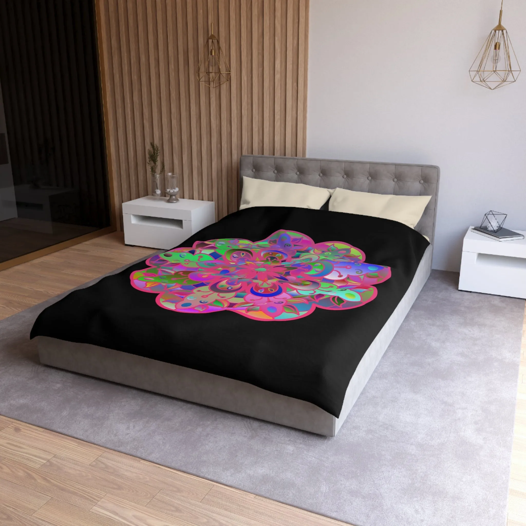 Handmade Mandala Art Microfiber Duvet Cover - Colorful Design