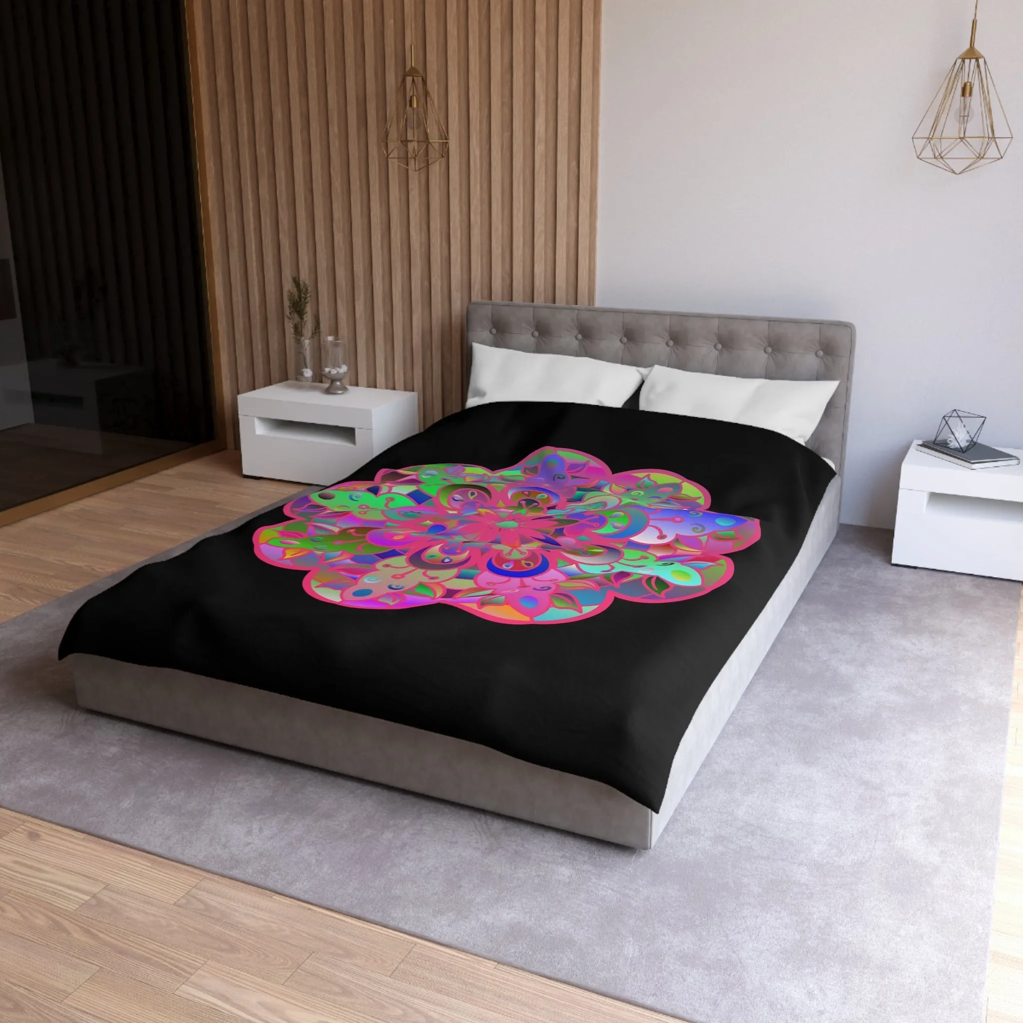 Handmade Mandala Art Microfiber Duvet Cover - Colorful Design
