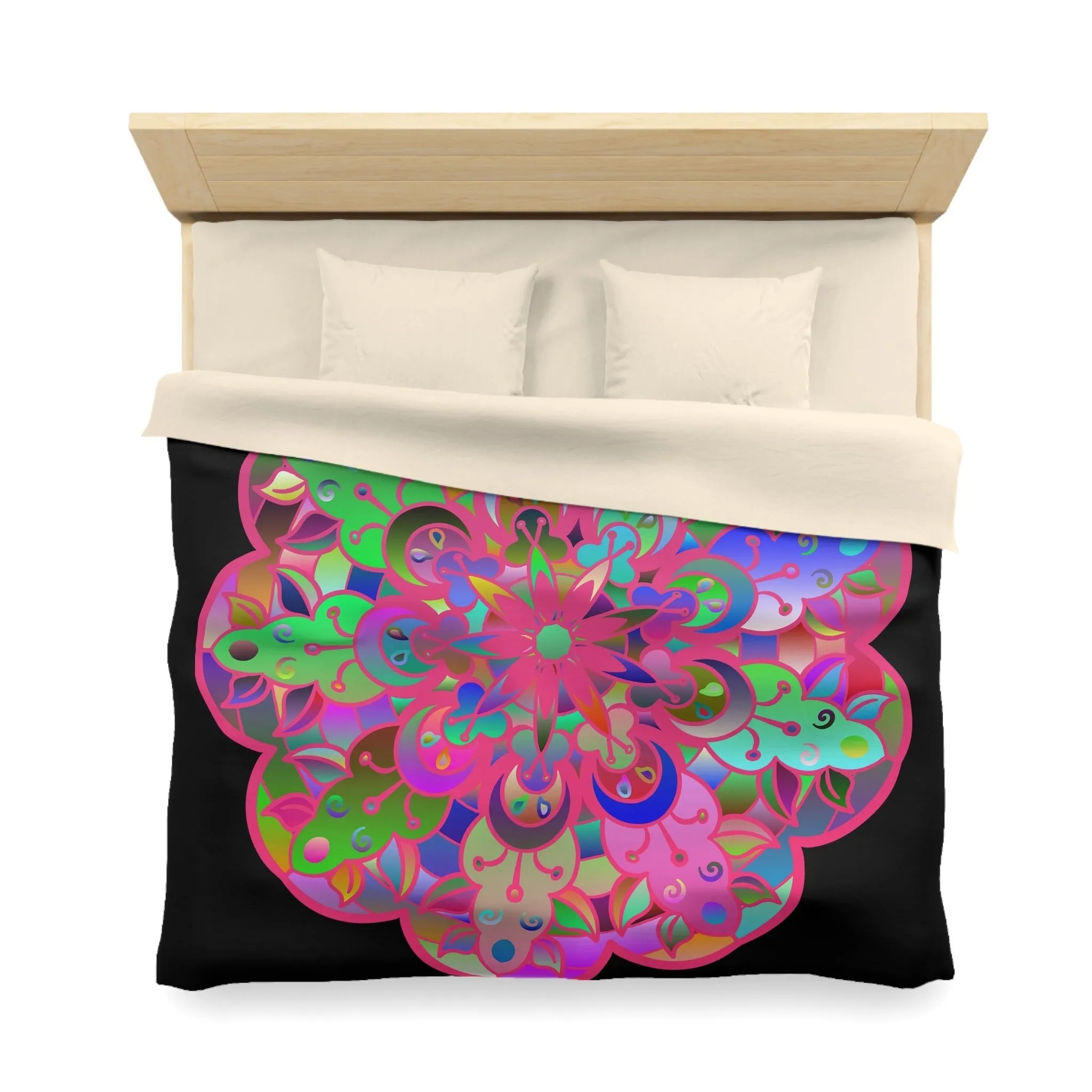 Handmade Mandala Art Microfiber Duvet Cover - Colorful Design